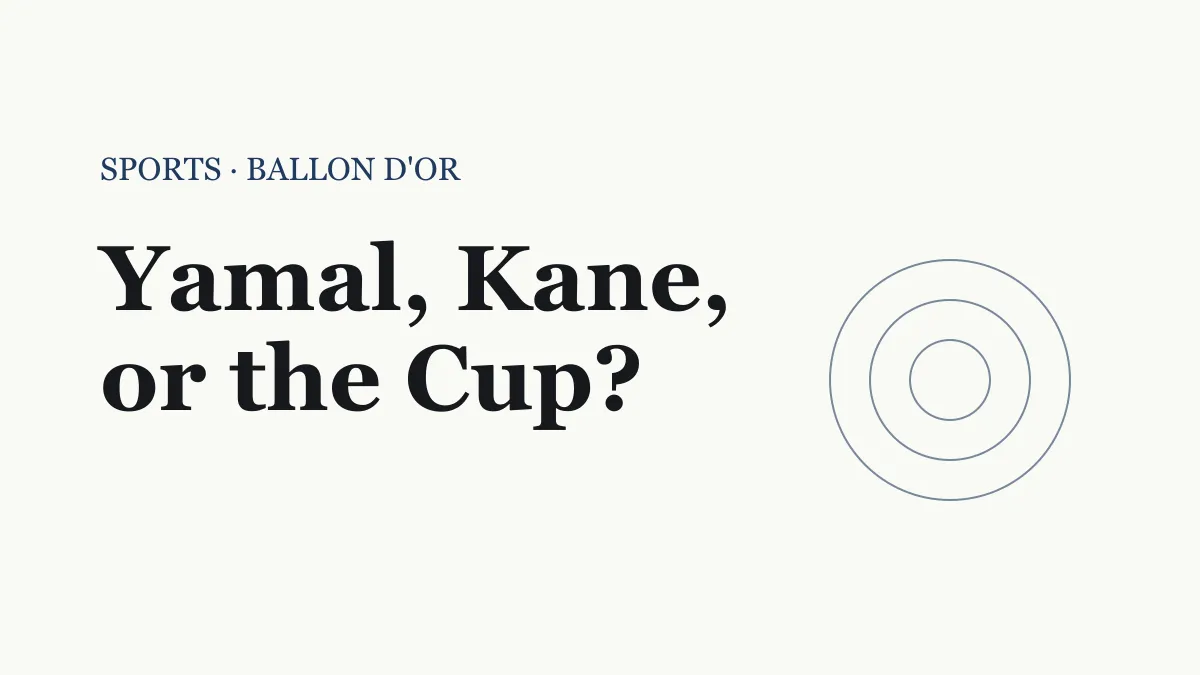 Editorial concentric circles evoking a trophy motif